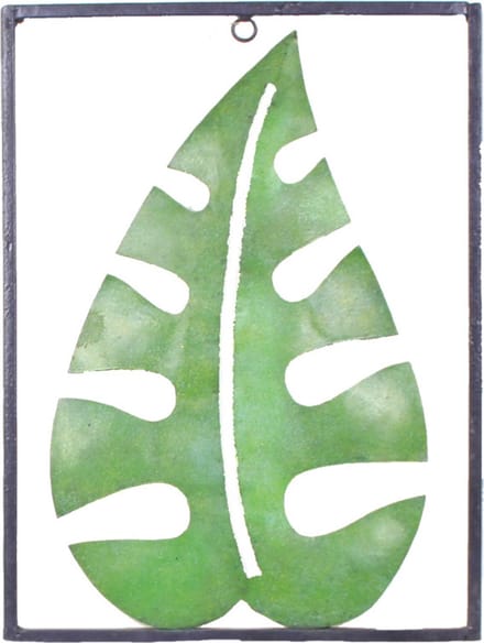 Wanddecoratie metaal tropisch blad