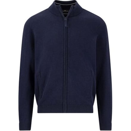 Fynch-Hatton Vest Cardigan Zip Elbow Patches Navy / male