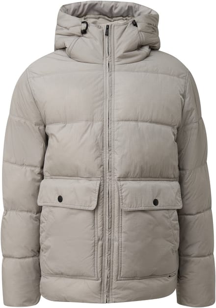 Nylon Gewatteerde Donsjas met Capuchon en Rits QS