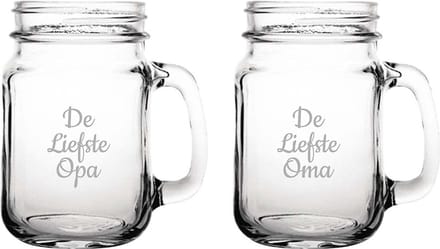 Gegraveerde Drinkglas 45cl De Liefste Opa-De Liefste Oma