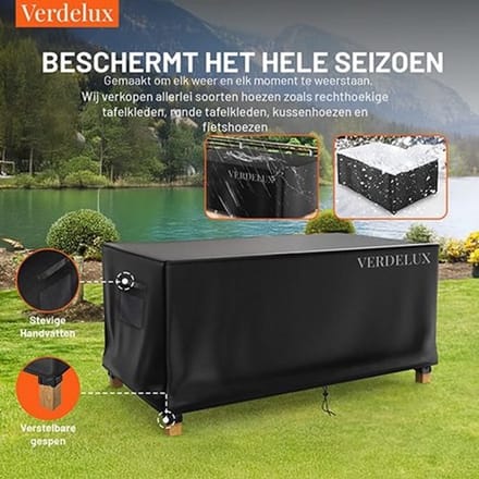 Verdelux Tafelhoes Tuintafel 101x201x80 cm Zwart