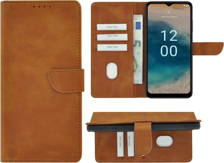 MoDo hoesje Geschikt voor Nokia G22 - Kunstleer Book Case - Cognac Bruin