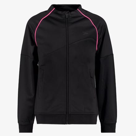 Dutchy meisjes trainingsjas zwart roze - Maat 128