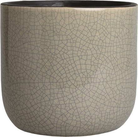 D&M Deco Bloempot Craquelé Grijs D 17 cm H 15 cm Opening 15,5 cm