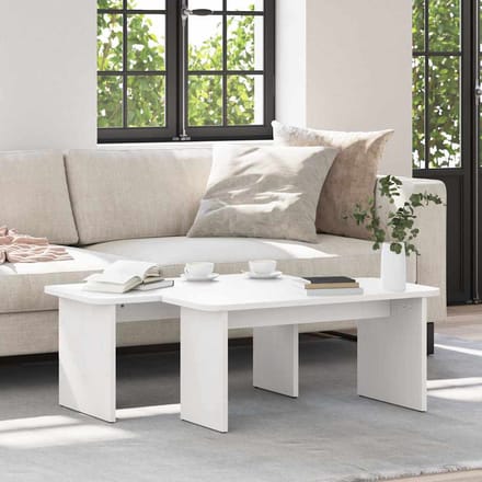 vidaXL - Salontafel - 2 - st - Wit - 100 - x - 69 - x - 35,5 - cm - Massief - grenenhout