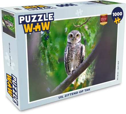Puzzel Uil zittend op tak - Legpuzzel - Puzzel 1000 stukjes volwassenen