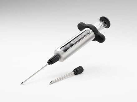 RVS marinade injectiespuit met 2 naalden