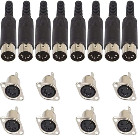 16 Stuks 5-Polige DIN Stekkerbus Set voor Audio Luidspreker en Paneelmontage