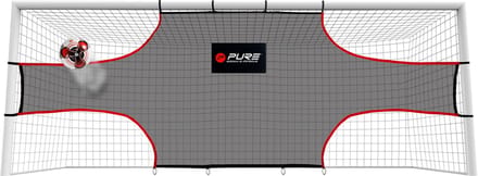 Pure2Improve Doeltrainer 5×2 m – Groot Schietnet voor Nauwkeurige Voetbaltraining (Zwart/Rood, Polyester)