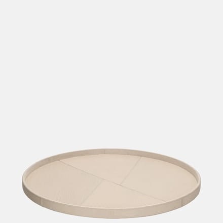 Chamada Merel leren dienblad rond croco L beige