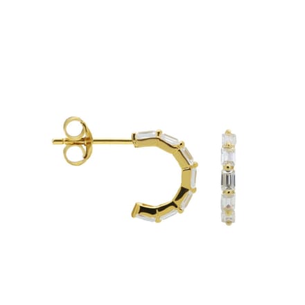 Karma Oorknoppen half hoop diamond row Goud