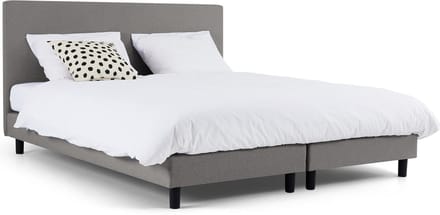 Maxi Box Ambra met Silver Pocket Deluxe Foam matras - 140 x 200 cm - light grey
