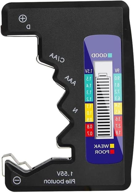Batterij Indicator - Volt Meter - Batterijen Testen - Digitaal Display - Compact Formaat - Zwart