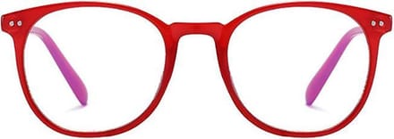 Computerbril - Anti Blauwlicht Bril - Rond Retro Model - Rood