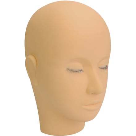 Wimperverlenging Mannequin Hoofd 3 Laags Wimpers Make-up Schoonheid Siliconen Oefen Training Pophoofd lichtbruine kleur