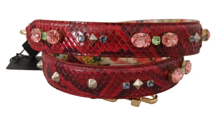 Dolce & Gabbana Elegante Rode Python Leren Tas Dames Schouderriem