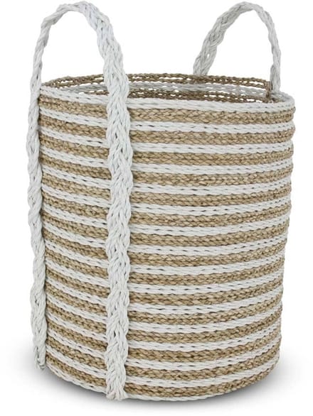 Safaary - Rieten Mand van Zeegras Wit Malia Bali-Ø 33 x 38cm