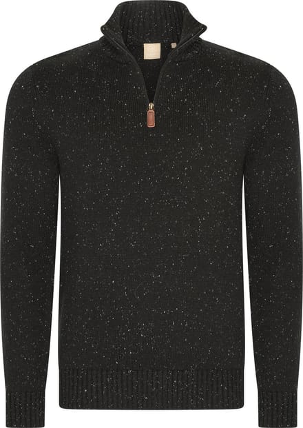 Mario Russo Skipper - Heren Trui - Half Zip - Zwart - M