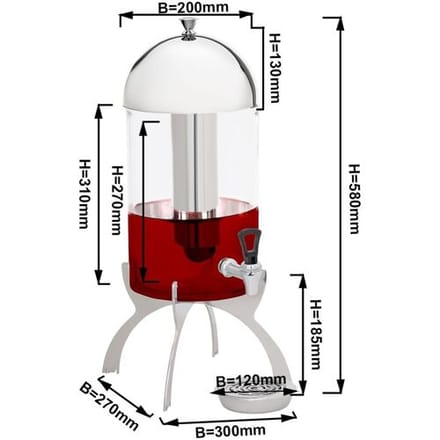 GGM Gastro Saftspender - 7 Liter - Chrom Zilver / Transparant