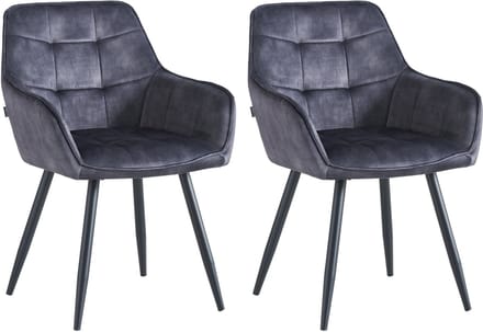 Colenis® - Oriana Eetkamerstoel - Set Van 2 - Antraciet - Adoré Velvet - Design