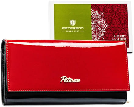 Peterson Portemonnee - Dames - Rood/Zwart - RFID - Leren Constructie