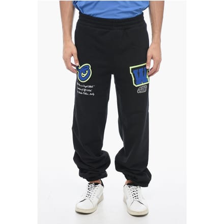 Geborduurde VARS-joggingbroek met patchwork in zwart