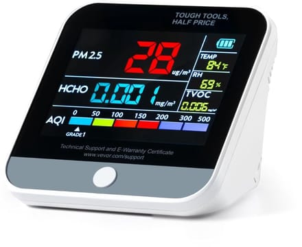 DailySupplies® Fijnstofmeter - Luchtkwaliteitsmeter Voor Binnen - Co2 Meter - Zwart