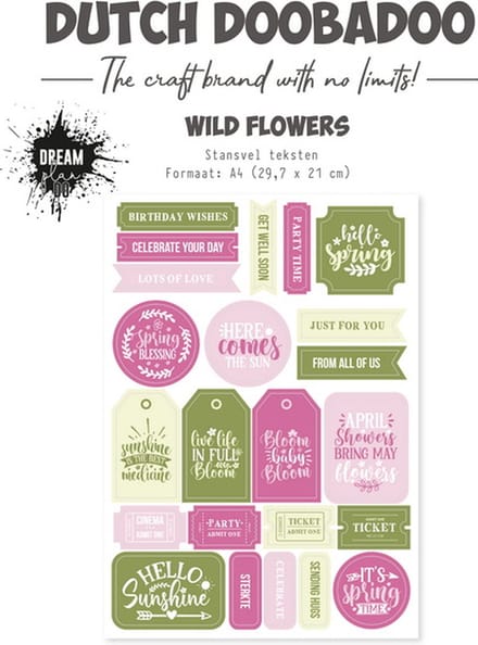 DDBD Stansvel Wild Flowers teksten A4