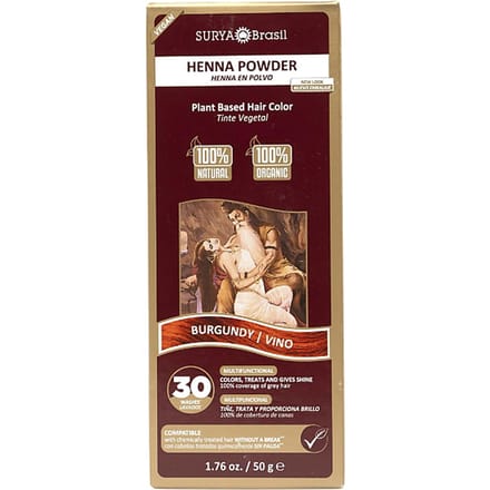 Surya Brasil Henna Poeder Haarverf - Bordeaux Rood - 50 g