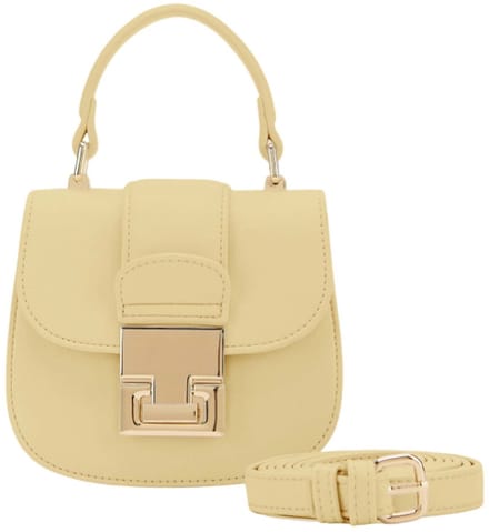 SEIDENFELT MANUFAKTUR Handtas Schoudertas Evje Mini Handbag Shy Yellow Geel