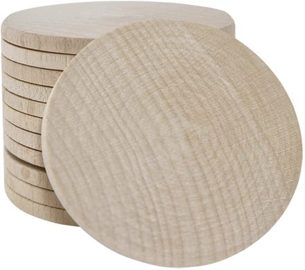 CombiCraft Blanco houten munten Ø50mm - 100 stuks