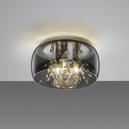 Trio Lighting Plafondlamp Crystel van glas, chroom, Ø 34 cm