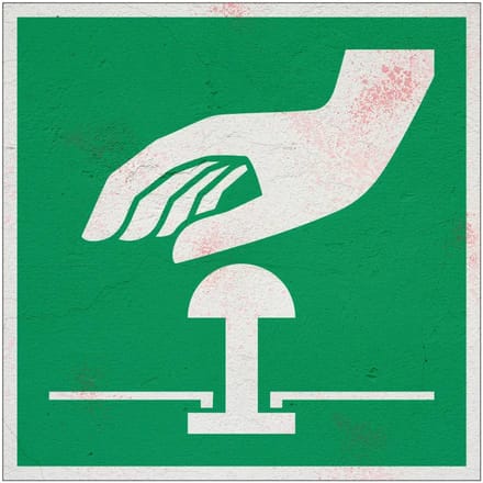 Emergency stop bord – E020 | Forex Re materiaal | 20 x 20 cm