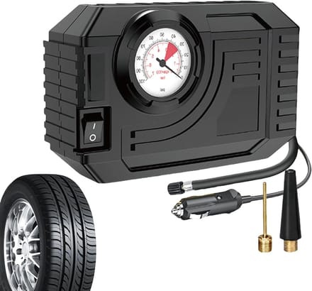 Luchtpomp - Bandenpomp Compressor - Voertuigen Oppompen - Geïntegreerde LED Verlichting - Compact Ontwerp - Zwart