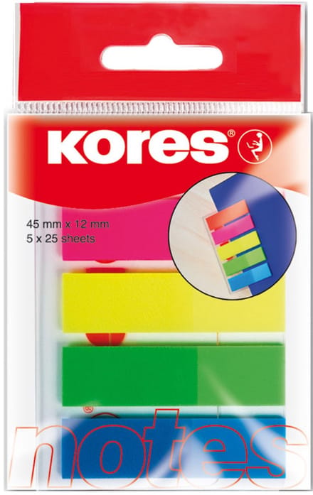 Kores Pagemarker - Markeertabs, 12 x 45 mm, neonkleuren