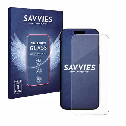 Savvies - Glas Screenprotector voor Apple iPhone 15 Pro - Gehard Beschermglas 9H