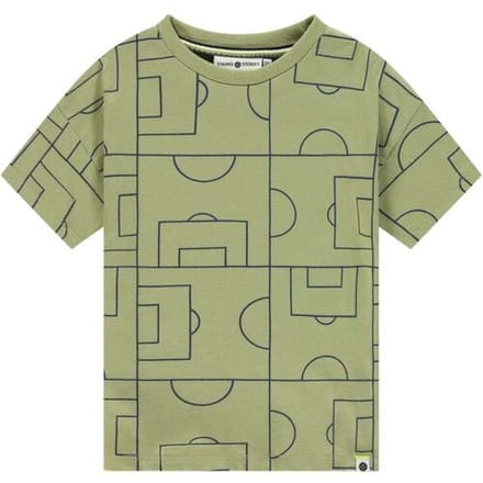 Stains & Stories peuter shirt Light Olive Green 92 heren