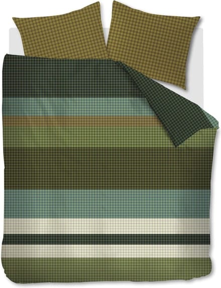 Beddinghouse Juno dekbedovertrek - Eenpersoons - 140x200/220 cm - Groen