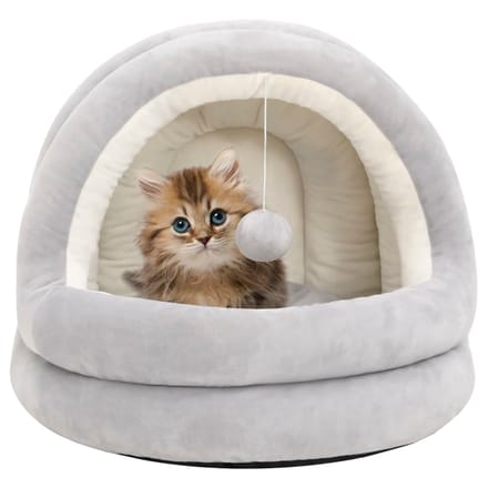 vidaXL - Kattenmand - 40x40x35 - cm - grijs - en - crèmekleurig