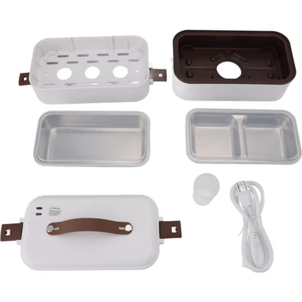 Boîte à déjeuner électrique Multifonctionnel Système de chauffage à température constante Sûr Portable Chauffé Alimentaire L gray
