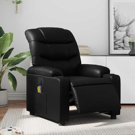 vidaXL - Massagestoel - verstelbaar - elektrisch - kunstleer - zwart