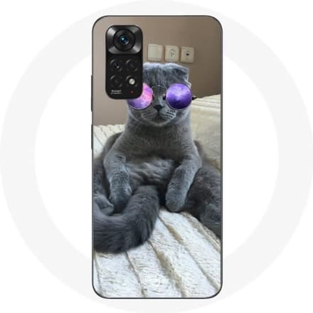Redmi Note 11 Pro 5G Cat-hoesje met paarse bril