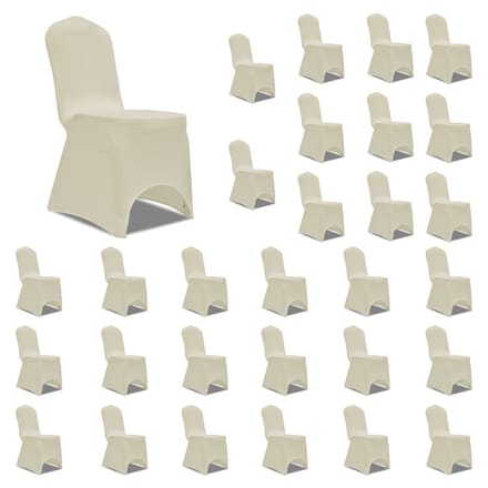 vidaXL - Stoelhoezen - stretch - 30 - st - crème