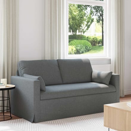 vidaXL - Bank - 2-zits - Donkergrijs - 158 - x - 78 - x - 80 - cm - Stof