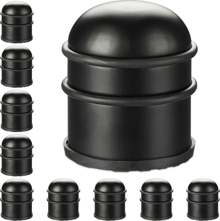 10x deurstopper rond - deurvastzetter rubber - deurstop rvs - deurbuffer - zwart