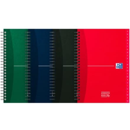 Adresboek oxford office essentials a5 72vel Dubbelspiraal assorti