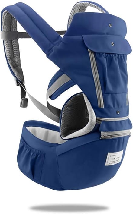 SONARIN Hipseat 3-in-1 Multifunctional Baby Carrier Front and Back 100% Cotton Ergonomic Free Size Blue