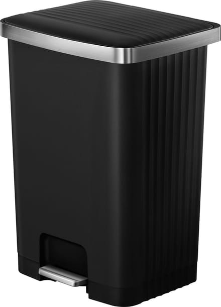 EKO - Hana 2 Pedaalemmer 70 liter - Plastic RVS - Zwart - Softclose