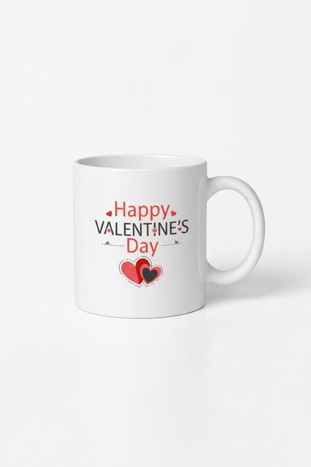 Valentijnsdag Mok 'Happy Valentine's Day' met Liefdeshartjes | Romantisch Cadeau