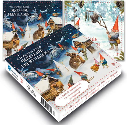 Rien Poortvliet kabouter kerstdoosje - Boswandeling - Winterdorp